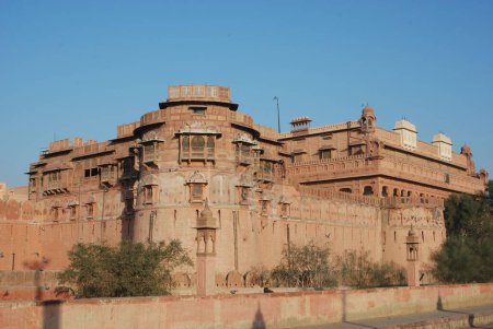 Amplia vista del fuerte de Junagarh, Bikaner, Rajastán, India
