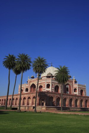 Photo for Humayuns tomb through arch built in 1570 , Delhi, India UNESCO World Heritage Site - Royalty Free Image