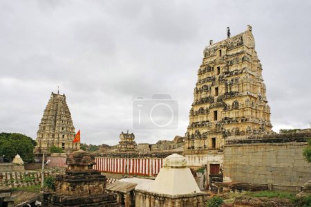 Photo for Virupaksha or Pampapati temple 13th_17th century , Hampi , Vijayanagar , Dist Bellary , Karnataka , India UNESCO World Heritage - Royalty Free Image