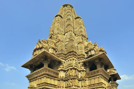 Khajuraho lakshmana temples ornate sikhara in madhya pradesh india