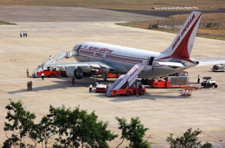 Photo for Air India aircraft on Aurangabad airport, Maharashtra, India - Royalty Free Image