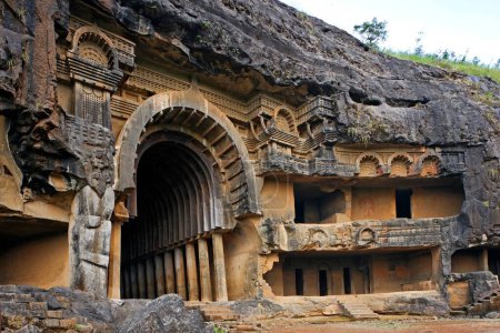 Photo for Entrance of Bhaja caves in 2nd century B.C . , Lonavala , Maharashtra , India - Royalty Free Image