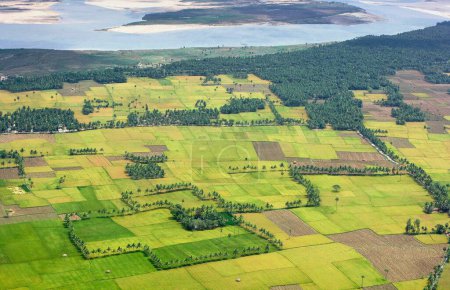 Téléchargez les photos : Vue aérienne du champ, Andhra Pradesh, Inde - en image libre de droit