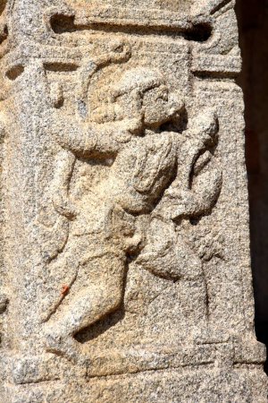 Photo for Horse bazaar , God Hanuman statue carved in Vitthala temple complex , Hampi , Vijayanagar , UNESCO World Heritage , Deccan plateau , Taluka Hospet , District Bellary , Karnataka , India - Royalty Free Image