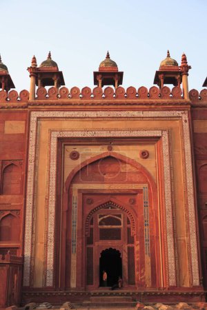 Téléchargez les photos : Jami Masjid à Fatehpur Sikri construit pendant la seconde moitié du XVIe siècle, Agra, Uttar Pradesh, Inde Patrimoine mondial de l'UNESCO - en image libre de droit