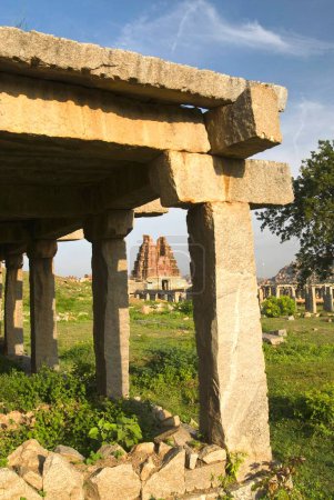 Templo de Vithala en el siglo XVI, Hampi, Karnataka, India