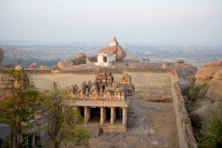 Photo for Raghunatha Temple , Malyavanta hill , Hampi, Vijayanagar , UNESCO World Heritage site , Deccan plateau , Taluka Hospet , District Bellary , Karnataka , India - Royalty Free Image