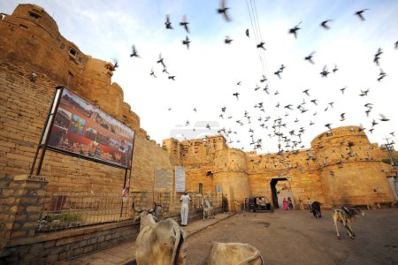 Téléchargez les photos : Vue de la porte principale du fort de Jaisalmer, Rajasthan, Inde - en image libre de droit