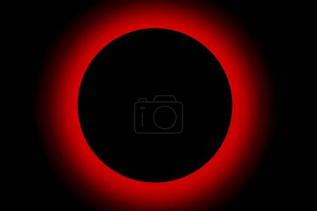 Foto de Fondo abstracto círculo color negro y rojo concentración creativo moderno bellas artes gráficas anillo redondo forma ver e imaginar eclipse de sol - Imagen libre de derechos