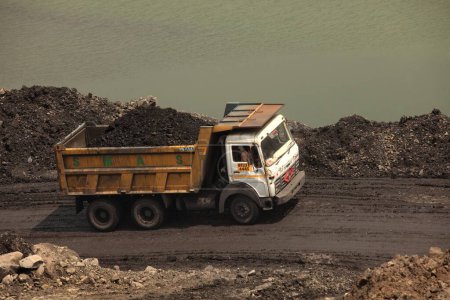 Photo for Open cast coal mines of the Mahanadi Coal Fields Limited at Jharsuguda Orissa India - Royalty Free Image