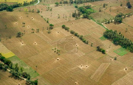 Photo for Aerial view of uncultivated field , Andhra Pradesh , India - Royalty Free Image