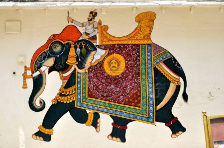 Téléchargez les photos : Peinture murale Udaipur Rajasthan Inde Asie Juin 2010 - en image libre de droit