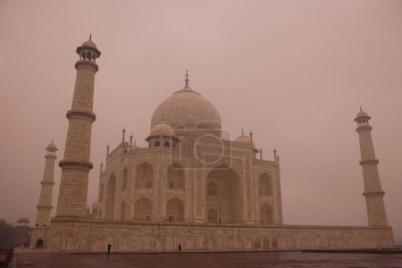 Photo for Taj Mahal view before sunrise Seventh Wonders of World , Agra , Uttar Pradesh , India UNESCO World Heritage Site - Royalty Free Image