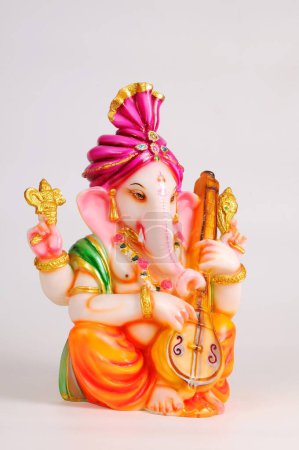 Photo for Statue of lord ganesh playing veena , India - Royalty Free Image