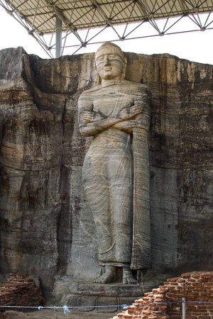 Statue of Buddha , World Heritage site , ancient city of Polonnaruwa , Sri Lanka