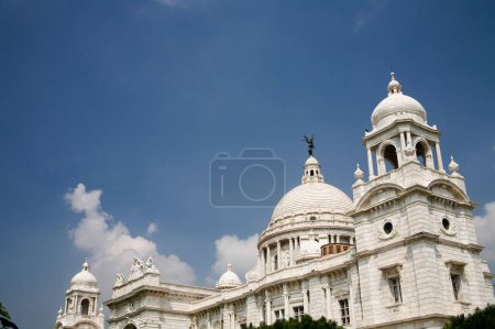 Photo for Victoria memorial impressive reminder of Raj white marble museum house , Calcutta now Kolkata, West Bengal , India - Royalty Free Image