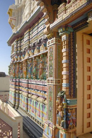 Decorative wall of Jain temple of Jakhau , Jakhau , Kutch , Gujarat , India