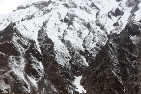 Snow covered mountain Gangotri Uttarakhand India Asia