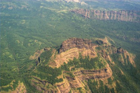 Aerial view of Sahyadri Mountains of Maharashtra, India  