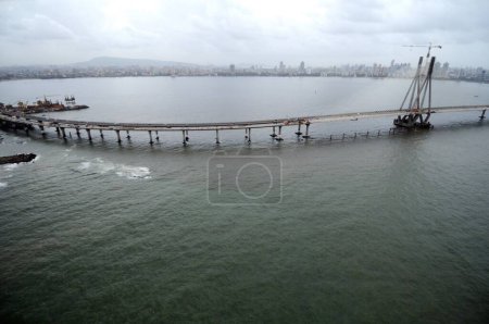vista aérea del enlace marítimo bandra worli rajiv gandhi, Bombay Mumbai, Maharashtra, India