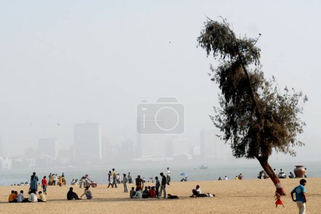 Photo for Girgaum Chowpatty beach , Bombay , Mumbai , Maharashtra , India - Royalty Free Image