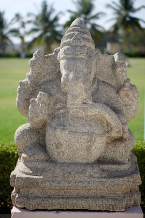 Foto de Estatua de Ganesha ganpati, Hampi, Vijayanagar, Patrimonio de la Humanidad de la UNESCO, Meseta de Decán, Taluka Hospet, Distrito Bellary, Karnataka, India - Imagen libre de derechos