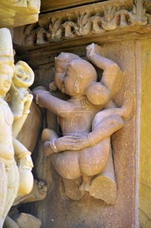 Photo for Erotic sculptures on wall of jagadambi temple Khajuraho madhya pradesh india - Royalty Free Image