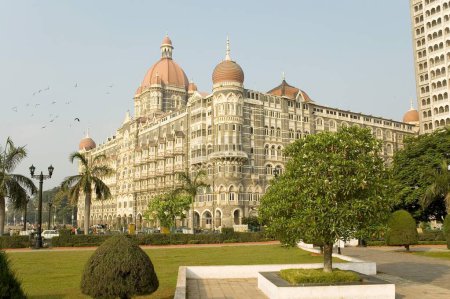 Photo for Old Taj Mahal Hotel at Apollo Bunder , Gateway of India at Bombay Mumbai , Maharashtra , India - Royalty Free Image
