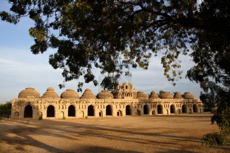 Photo for Elephant stables , Hampi , Vijayanagar , UNESCO World Heritage site , Deccan plateau , Taluka Hospet , District Bellary , Karnataka , India - Royalty Free Image