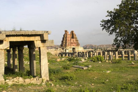 Templo de Vithala en el siglo XVI, Hampi, Karnataka, India