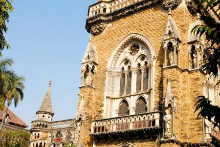 Téléchargez les photos : Fenêtres richement décorées de la tour de l'horloge Rajabai Université de Mumbai, Bombay Mumbai, Maharashtra, Inde Patrimoine mondial de l'UNESCO - en image libre de droit
