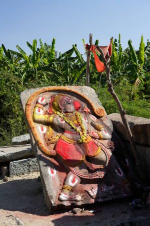 Photo for Sculpture Of Hanuman , Hampi , Vijayanagara , Deccan Plateau , Taluka Hospet , District Bellary , State Karnataka , India - Royalty Free Image