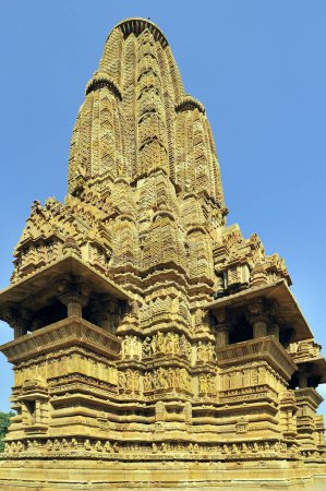 Khajuraho lakshmana temples ornate sikhara in madhya pradesh india
