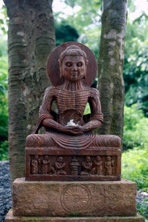 Téléchargez les photos : Statue de Bouddha dans le patrimoine site fouillé bouddhiste, Lalitgiri, Orissa, Inde - en image libre de droit