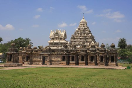 Kailasanatha-Tempel, dravidische Tempelarchitektur, Pallava-Periode 7.-9. Jahrhundert, Bezirk Kanchipuram, Bundesstaat Tamil Nadu, Indien