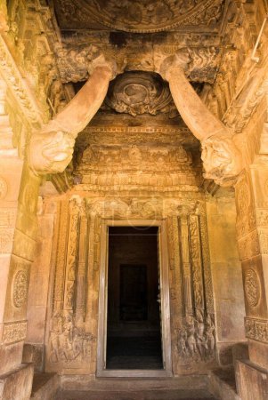Inside entrance view of Durga temple in Aihole , Karnataka , India
