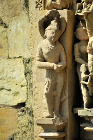 Inkarnation von Lord vishnu an der Wand des vishvanath Tempels Khajuraho madhya pradesh india
