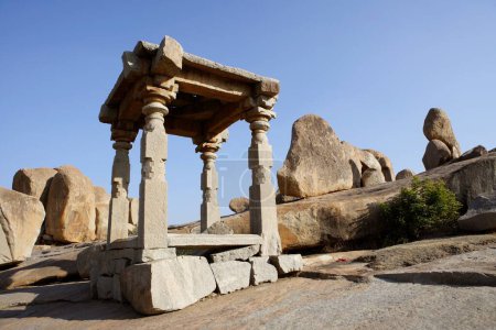 Téléchargez les photos : Colline Hemkuta, Hampi, Vijayanagar, site du patrimoine mondial de l'UNESCO, plateau Deccan, Taluka Hospet, district Bellary, Karnataka, Inde - en image libre de droit