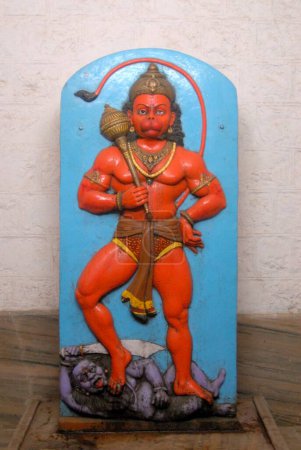 Statue d'un dieu hanuman ou maruti à Saptashrungi gadh ; Nasik ; Maharashtra ; Inde