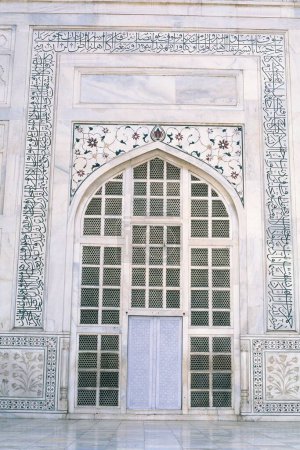 Photo for Art work in Taj mahal Seventh Wonder of The World ; Agra ; Uttar Pradesh ; India - Royalty Free Image