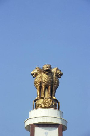 Téléchargez les photos : Ashok Stambha, lion à quatre têtes, Marina, Chennai, Tamil Nadu, Inde - en image libre de droit