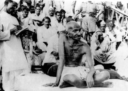 Photo for Mahatma Gandhi just after the earthquake in Bihar, India, March 1934 - Royalty Free Image