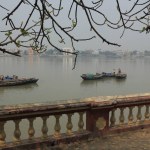 Boats in hooghly river at kolkata, west bengal, india, asia 
