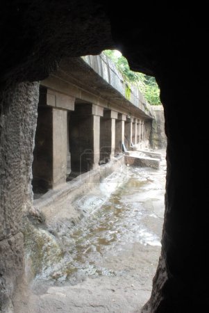 Bhaja caves built in 2nd century representations of Buddha ; Aurangabad ; Maharashtra ; India