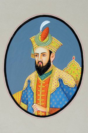 Téléchargez les photos : Peinture miniature de babur empereur mughal - en image libre de droit