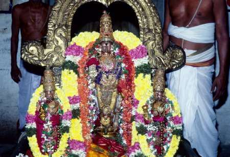 Photo for Urchava deity of varadarajaswamy temple with consorts , Kanchipuram , Tamil Nadu , India - Royalty Free Image