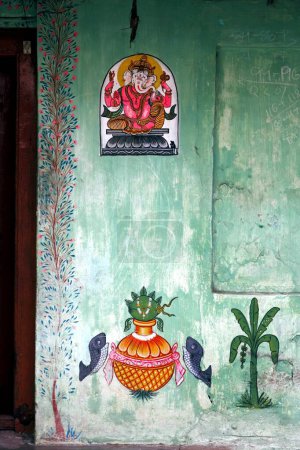 Téléchargez les photos : Peinture murale, Puri, Orissa, Inde - en image libre de droit