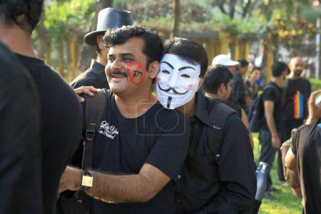 Foto de Gay protestando contra Tribunal Supremo Maheshwari Udyan Matunga Mumbai Maharashtra India 15 diciembre 2013 - Imagen libre de derechos