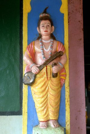 Photo for Narad Father Law of Lord Ganesh Colourfully painted entrance Shreedevi Bhagavati Temple village KotKamte Devgad Sindhudurg - Royalty Free Image