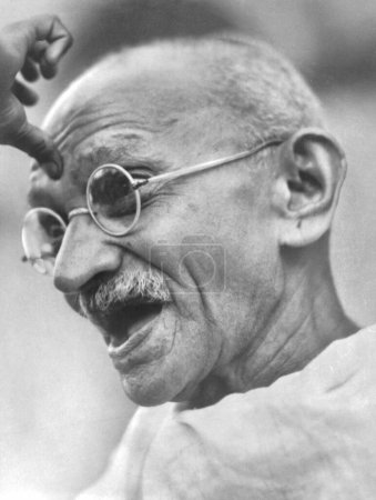 Photo for Mahatma Gandhi black and white photo - Royalty Free Image